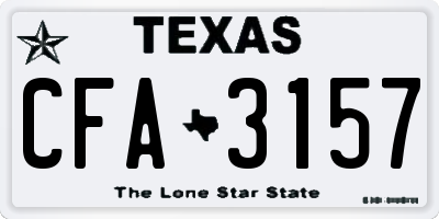 TX license plate CFA3157