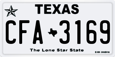 TX license plate CFA3169