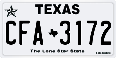 TX license plate CFA3172