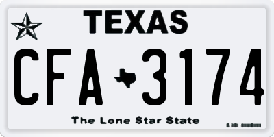 TX license plate CFA3174
