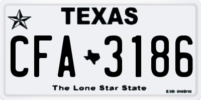 TX license plate CFA3186