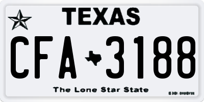 TX license plate CFA3188
