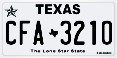 TX license plate CFA3210