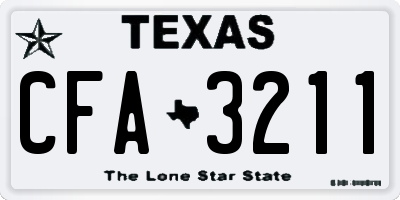 TX license plate CFA3211