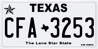 TX license plate CFA3253
