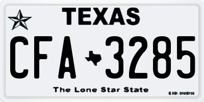 TX license plate CFA3285