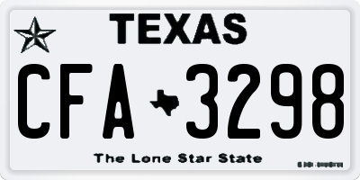 TX license plate CFA3298