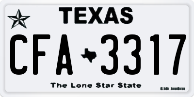 TX license plate CFA3317