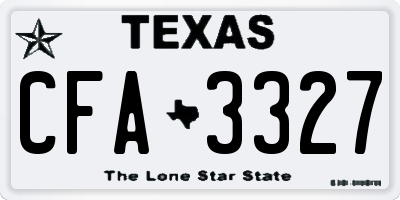 TX license plate CFA3327