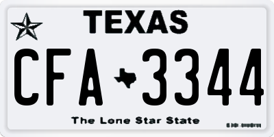 TX license plate CFA3344