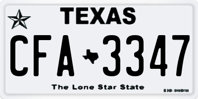 TX license plate CFA3347