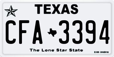 TX license plate CFA3394