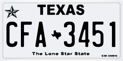 TX license plate CFA3451