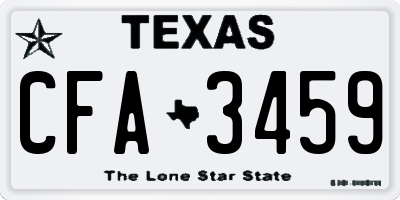 TX license plate CFA3459