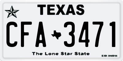 TX license plate CFA3471