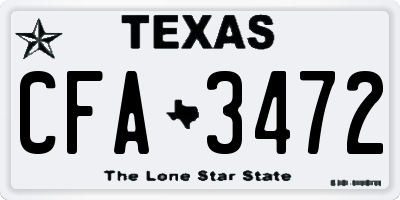 TX license plate CFA3472