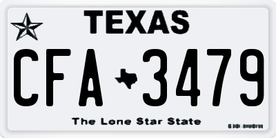 TX license plate CFA3479