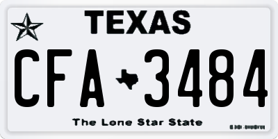 TX license plate CFA3484
