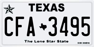 TX license plate CFA3495
