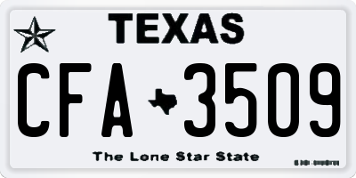 TX license plate CFA3509