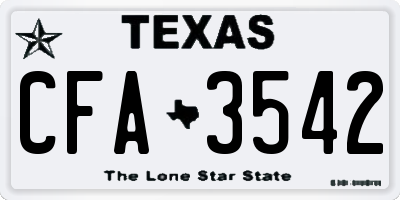 TX license plate CFA3542