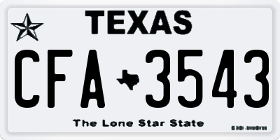 TX license plate CFA3543