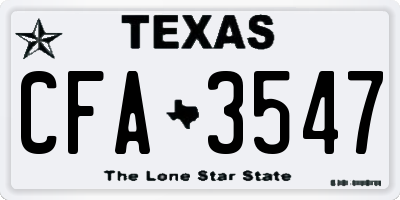 TX license plate CFA3547
