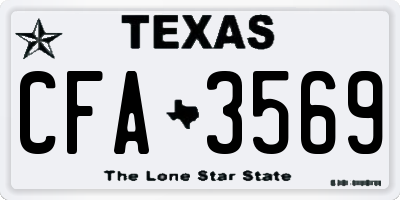 TX license plate CFA3569