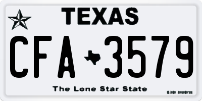 TX license plate CFA3579