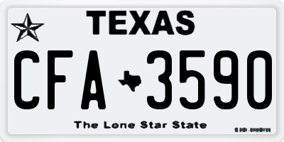 TX license plate CFA3590