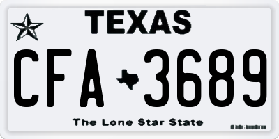 TX license plate CFA3689