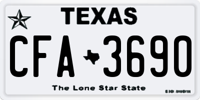 TX license plate CFA3690