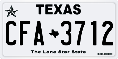 TX license plate CFA3712