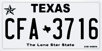 TX license plate CFA3716