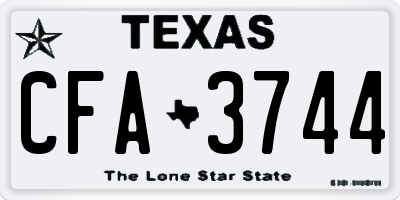 TX license plate CFA3744