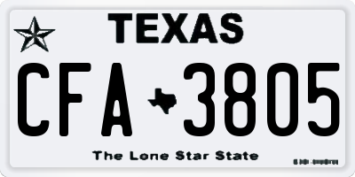 TX license plate CFA3805