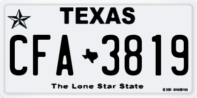 TX license plate CFA3819