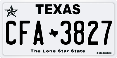 TX license plate CFA3827