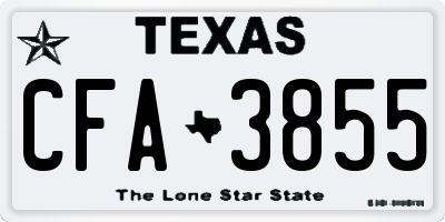 TX license plate CFA3855