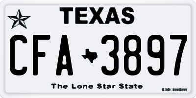 TX license plate CFA3897