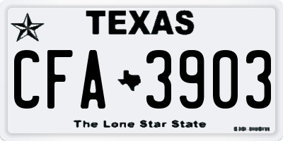 TX license plate CFA3903