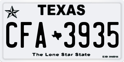 TX license plate CFA3935