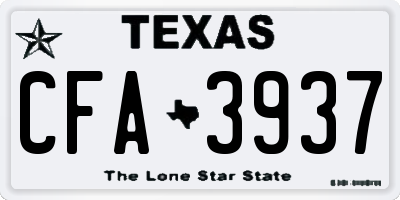 TX license plate CFA3937
