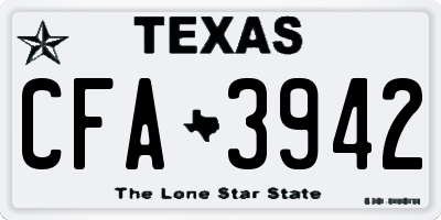 TX license plate CFA3942