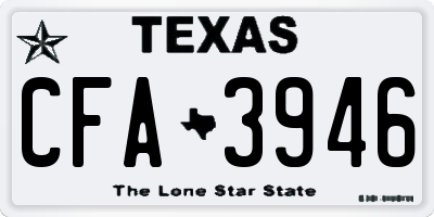 TX license plate CFA3946