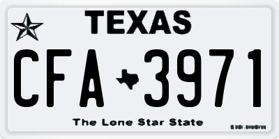 TX license plate CFA3971