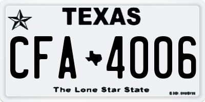 TX license plate CFA4006