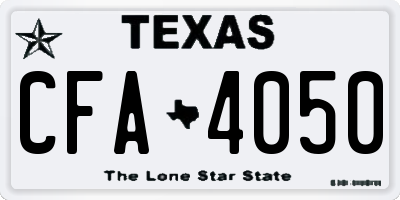 TX license plate CFA4050