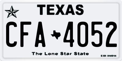 TX license plate CFA4052
