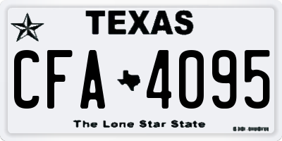 TX license plate CFA4095